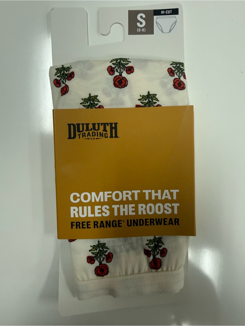 Duluth Trading Co women’s White Floral Hi-Cut Underwear - Small